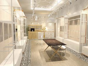 Conoce las últimas tendencias en materiales para tiendas de moda - Render madera